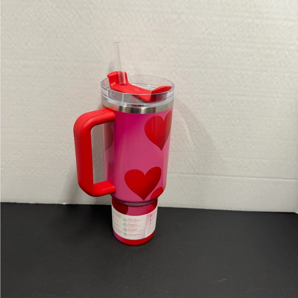 Stanley Red and Pink Heart Quencher Tumbler - Picture 10 of 10